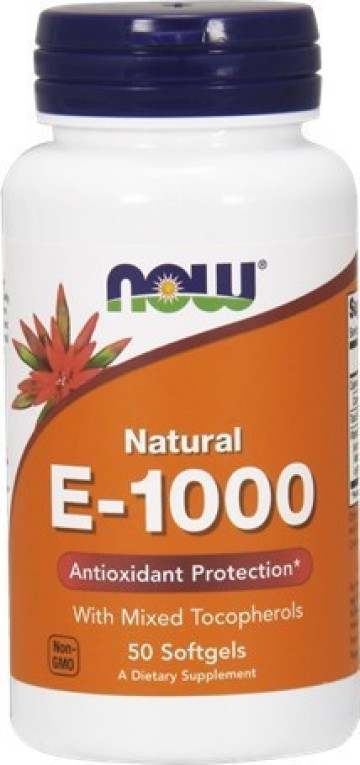 Now Foods Натуральный витамин Е-1000 50 капсул