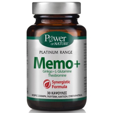 Power Health Classics Platinum MEMO+, Ginkgo, L-Glutamine & Theobromine, 30 κάψουλες
