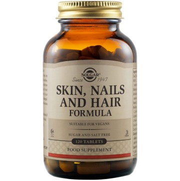 Solgar Skin, Nails & Hair Полная формула для кожи, ногтей и волос 120 таблеток