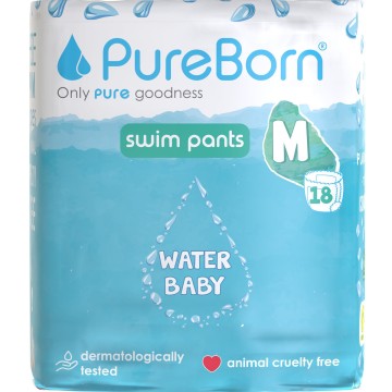 PureBorn Water Pantalon de bain pour bébé Medium, 18 pièces