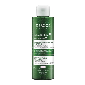 Vichy DERCOS Anti-pelliculaire, Shampoing contre les pellicules persistantes et les peaux grasses 250 ml