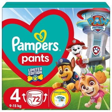 Pampers Pantalon Paw Patrol No4 (9-15kg) 72pcs