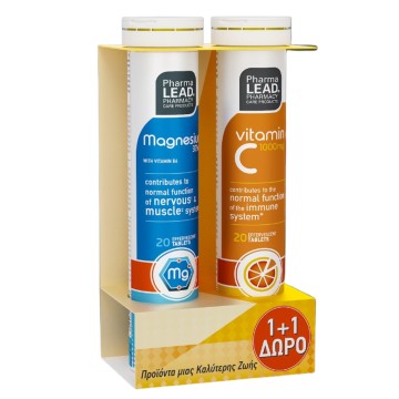 Pharmalead Promo Magnesium 375mg 20 Αναβράζοντα Δισκία & Vitamin C ...