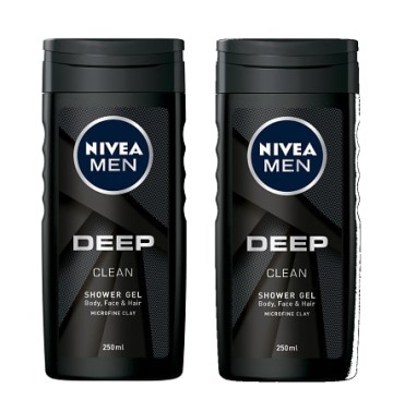 Nivea Promo Men Gel doccia Deep Clean 2x500ml