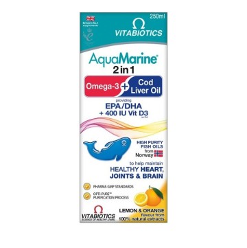 Vitabiotics AquaMarine Μουρουνέλαιο & Ωμέγα-3 2σε1 250ml