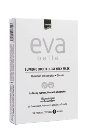 Maschera collo Intermed Eva Belle Supreme in biocellulosa, 2x15 ml