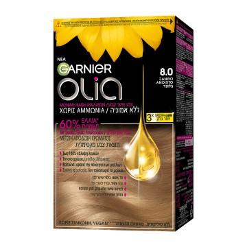 Garnier Olia Βαφή Μαλλιών 8.0 Ξανθό Ανοιχτό Χωρίς Αμμωνία 60g Garnier Olia Βαφή Μαλλιών 8.0 Ξανθό Ανοιχτό Χωρίς Αμμωνία 60g