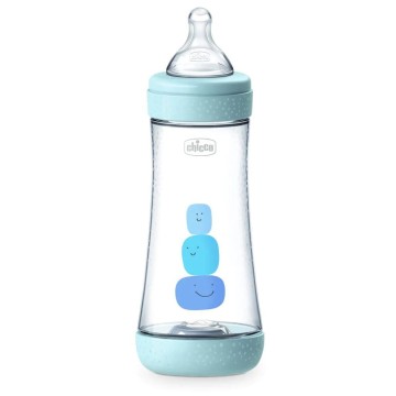 Chicco Пластмасова бебешка бутилка Perfect 5 Blue със силиконов биберон 4+ месеца 300 мл