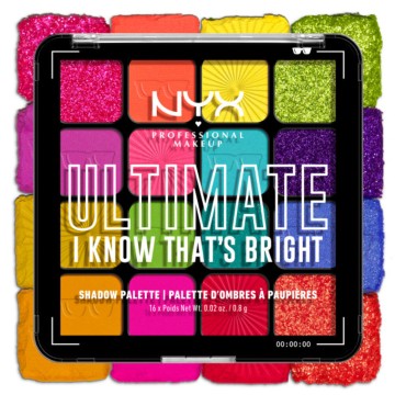 Nyx Professional Makeup Ultimate Lidschatten-Palette „I Know That's Bright“, 16 x 0.8 g