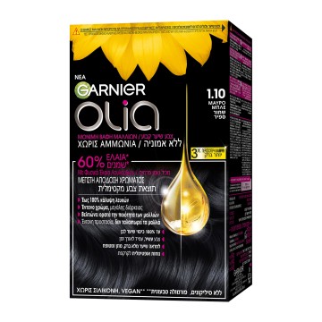 Garnier Olia Βαφή Μαλλιών 1.10 Μαύρο Μπλε Χωρίς Αμμωνία 60g Garnier Olia Βαφή Μαλλιών 1.10 Μαύρο Μπλε Χωρίς Αμμωνία 60g