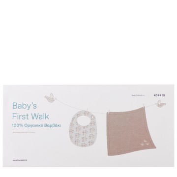 Korres Babys First Walk Mousseline Emmaillotage & Bavoir 100% Coton Biologique