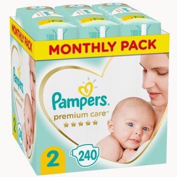 Pampers Monthly Pack Premium Care No2 (4-8 kg) Monthly 240Τμχ
