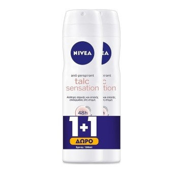 Nivea Talc Sensation Spray, Αποσμητικό Spray 150ml 1+1 ΔΩΡΟ