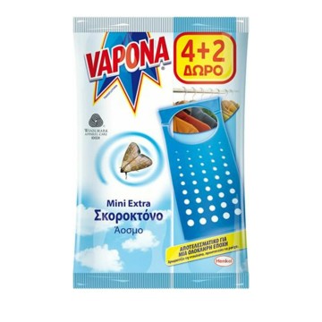 Vapona Mini Extra Σκοροκτόνες Κρεμάστρες Άοσμες 6 τεμάχια