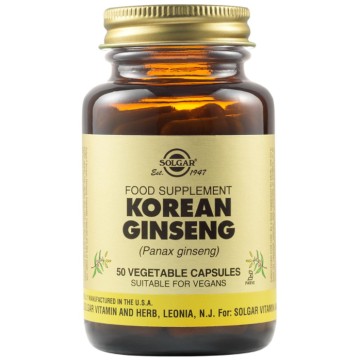 Solgar Ginseng coréen, 50 gélules végétales