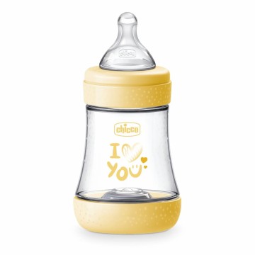 Chicco Πλαστικό Μπιμπερό με Θηλή Σιλικόνης Κίτρινο για 0m+, 150ml