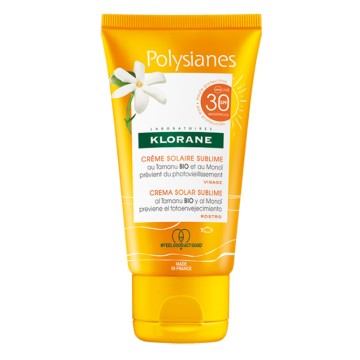 Klorane Polysianes Crème Solaire Visage SPF 30 au Tamanu & Monoï 50 ml