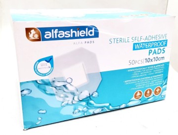 Alfashield Sterile Waterproof Adhesive Pads 10X10 50 pcs