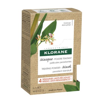 Klorane Galanga Treatment Mask-Powder за мазен и сух пърхот 8x3gr
