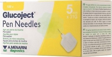 Glucoject Pen Needles 31G 5mm 100τμχ Glucoject Pen Needles 31G 5mm 100τμχ