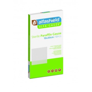 Alfashield Alfa-Gauze Sterile Paraffin Gauze 10x30cm 10τμχ Alfashield Alfa-Gauze Sterile Paraffin Gauze 10x30cm 10τμχ