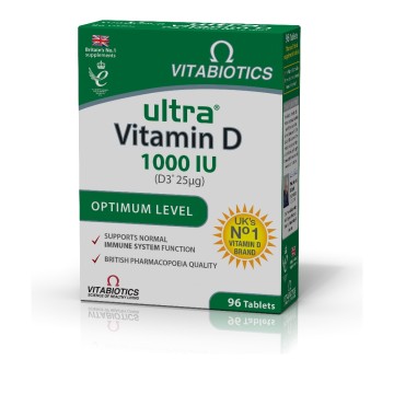 Vitabiotics Ultra-D3 Vitamina D3, shëndet i mirë i kockave, muskujve dhe imunitetit, 96 Tabs