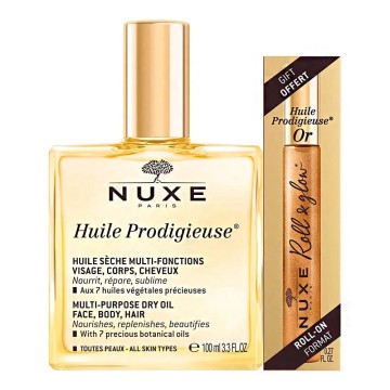 Nuxe Promo Huile Prodigieuse 100 مل مع قرص دوار للهدايا 8 مل