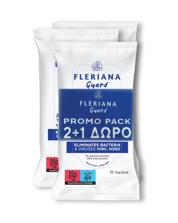 Fleriana Guard Promo Antibakterielle flüssige Handtücher, 3x15 Stück