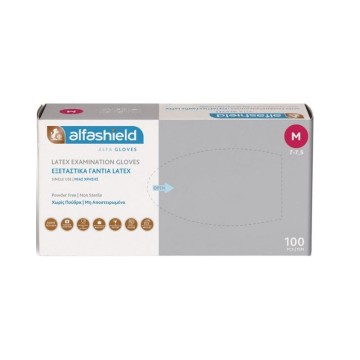 Karabinis Medical Alfashield Λάτεξ Powder Free Λευκό 100τμχ