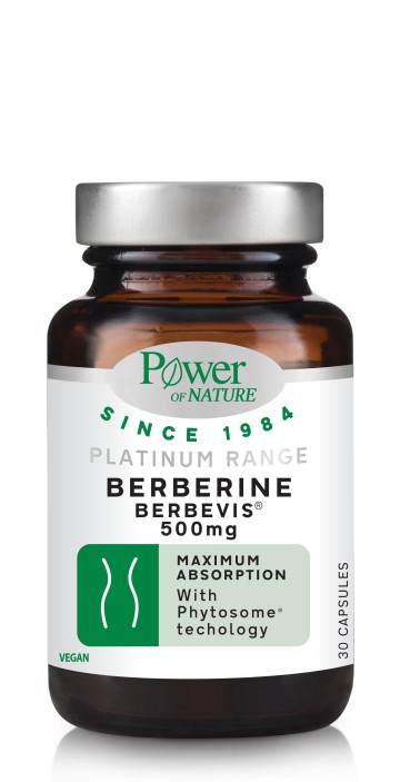 Power of Nature Platinum Range Berberine 500mg, 30 κάψουλες Power of Nature Platinum Range Berberine 500mg, 30 κάψουλες