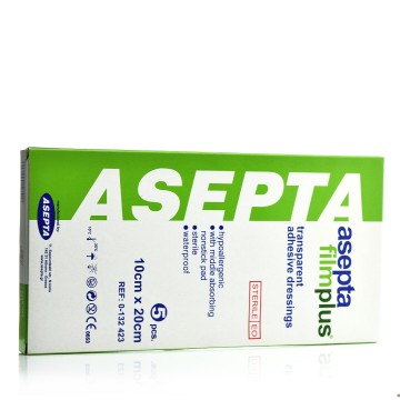 Asepta Filmplus, Transparent Adhesive Pads 10cm x 20cm 5pcs