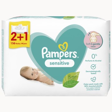 Бебешки кърпички Pampers Sensitive 156 бр