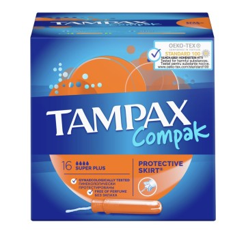 Tampax Compak Super Plus avec applicateur 16 pièces