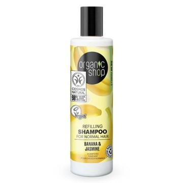 Organic Shop Σαμπουάν Αναπλήρωσης για Κανονικά Μαλλιά, Μπανάνα & Γιασεμί 280ml