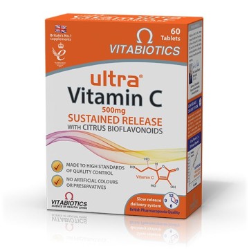 Vitabiotics Ultra Vitamin C Sustained Release with Citrus Bioflavonoids 500mg 60 capsules
