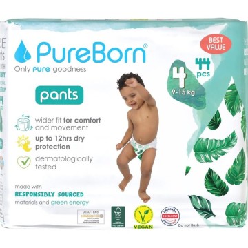 PureBorn Pants No 4 (9-15kg), 44 pieces