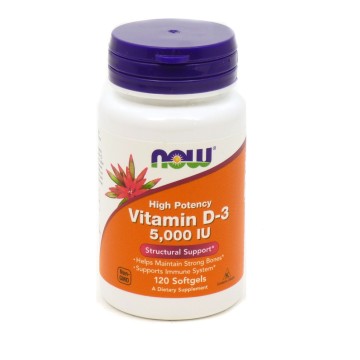 Now Foods Vitamin D3, 5.000 IU 120 Softgels