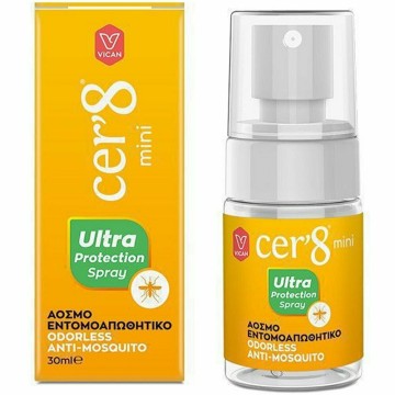 Vican Cer'8 Spray Ultra Protection Lozione Repellente per Insetti inodore Adatto ai Bambini 30ml