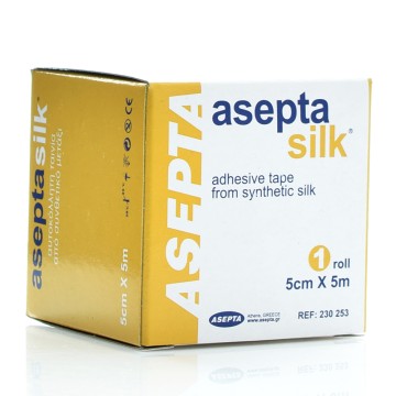 Asepta Aseptasilk синтетична копринена залепваща лента 5 см X 5 м 1 бр.