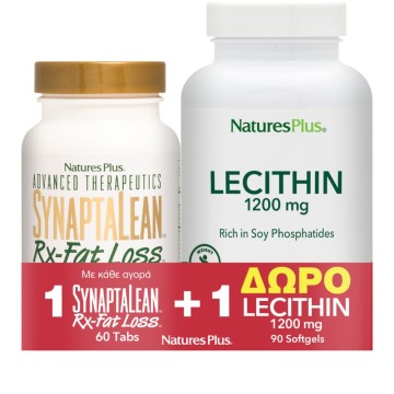 Natures Plus Promo Synaptalean Rx-Fat Loss 60 tabs & Δώρο Lecithin 1200mg 90 Softgels