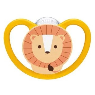 Nuk Space Lion Silicone Orthodontic Pacifier 6-18m with Case