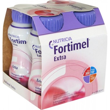 Nutricia Fortimel Extra με Γεύση Φράουλα, 4x200ml
