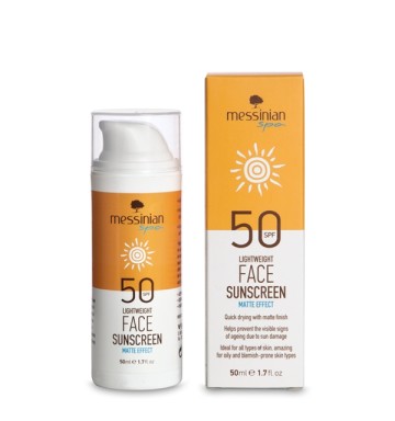 Messinian Spa Lightweight Face Sunscreen Matte Effect SPF 50, 50ml