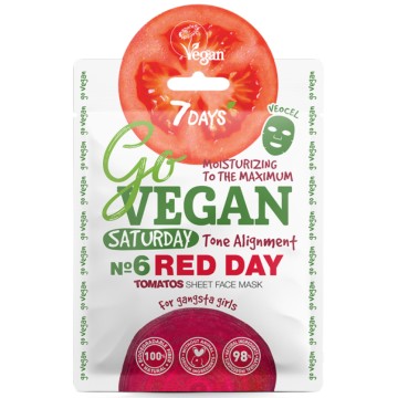 7 Days Go Vegan Sheet Mask Red Day, 25g 7 Days Go Vegan Sheet Mask Red Day, 25g