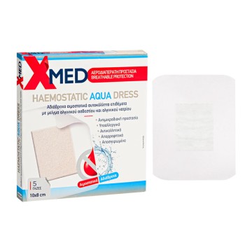 Medisei X-Med Haemostatic Aqua Fustan, Ngjitës Hemostatik të papërshkueshëm nga uji 10x8cm 5 copë