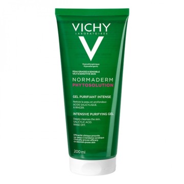 Vichy Normaderm Phytosolution Очищающий гель, очищающее средство для лица для жирной кожи, склонной к акне, 200мл