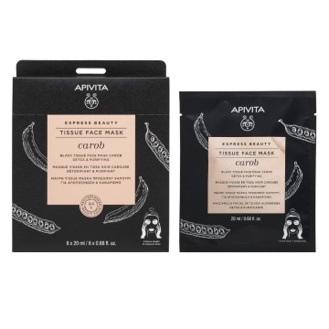 Apivita Express Beauty Tissue Μάσκα Προσώπου για Αποτοξίνωση & Καθα...