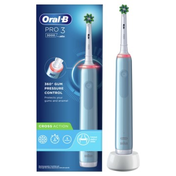Oral-B Pro 3 3000 Cross Action Electric Toothbrush Blue 1pc