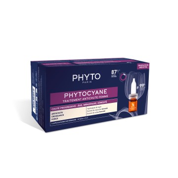 أمبولات Phyto Phytocyane Traitement Anti-Chute التقدمي للشعر للنساء 12x5 مل