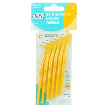 TePe International Brush Angle, Μεσοδόντια Βουρτσάκια Κίτρινο Μέγεθος 4 0.7mm 6τμχ